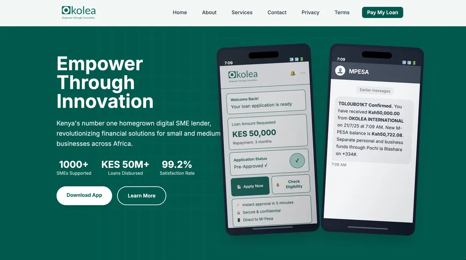 Okolea Digital Lending Platform product screenshot